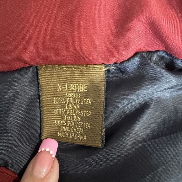 St. John's Bay Men’s Size Large Puffer Vest Navy Red/Rust color Zip Closure. - Picture 5 of 9